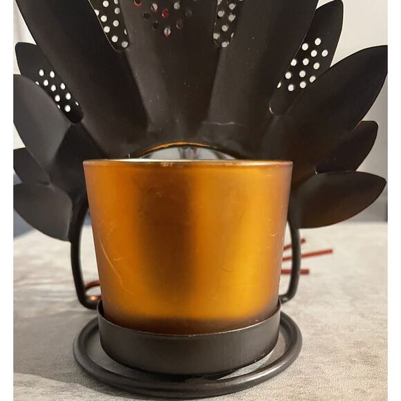 Turkey Shaped Rustic Metal Candle Tea Light Holder - Picture 10 of 12